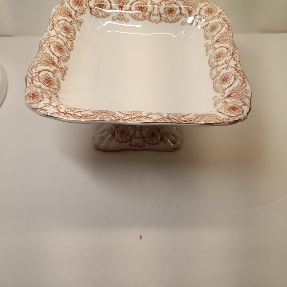 ANTIQUE JOHN MADDOCK AND SONS ROYAL VITREOUS COLUMBUS PATTERN RARE CAKE PLATE - Picture 8 of 12